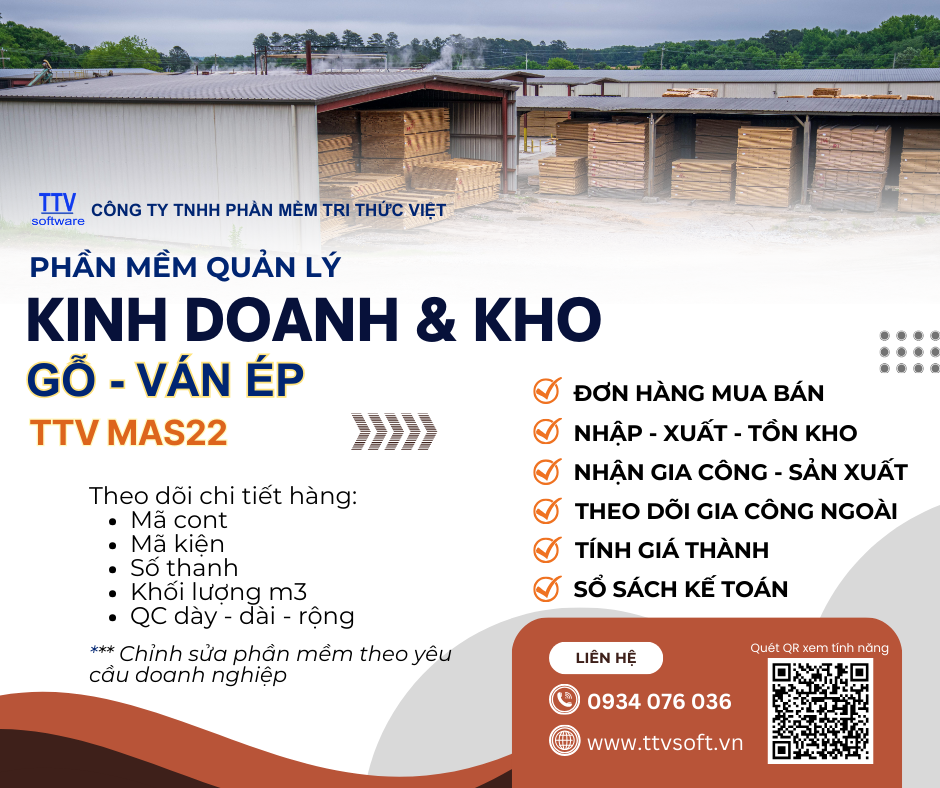 Phần mềm quản lý Kinh Doanh Gỗ - Ván Ép